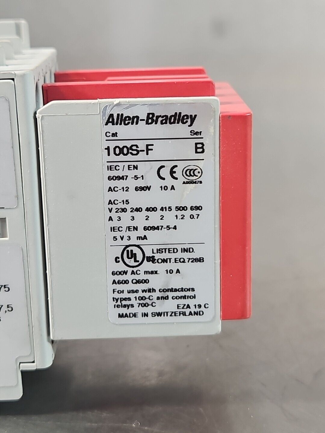 Allen Bradley 100S-C09DJ14BC Ser A Safety Contactor Assy                  loc4D3
