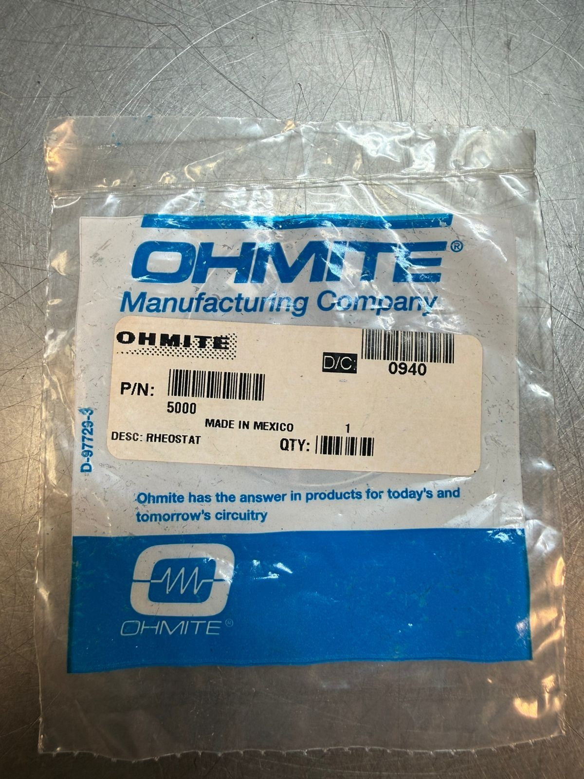 Ohmite Rheostat Dial 5000                             (7.3.2)