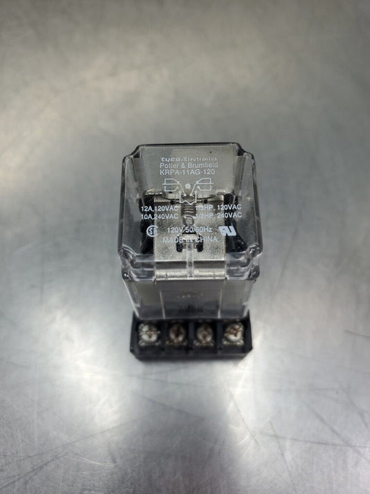 Tyco KRPA-11AG-120 12A Relay w/700-HN125 Series A 10A Base.                4E-35