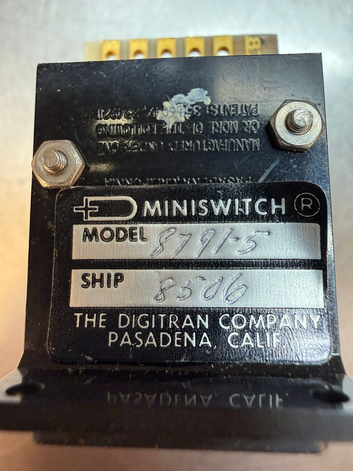 Digitran 8791-5 Miniswitch Ship 8506                             (7.3.2)