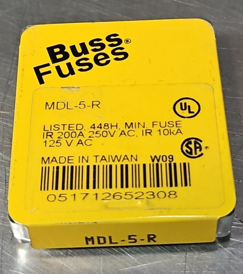 Cooper Bussmann MDL-5-R Buss Small Dimension Fuse Lot Of 20               loc4E4