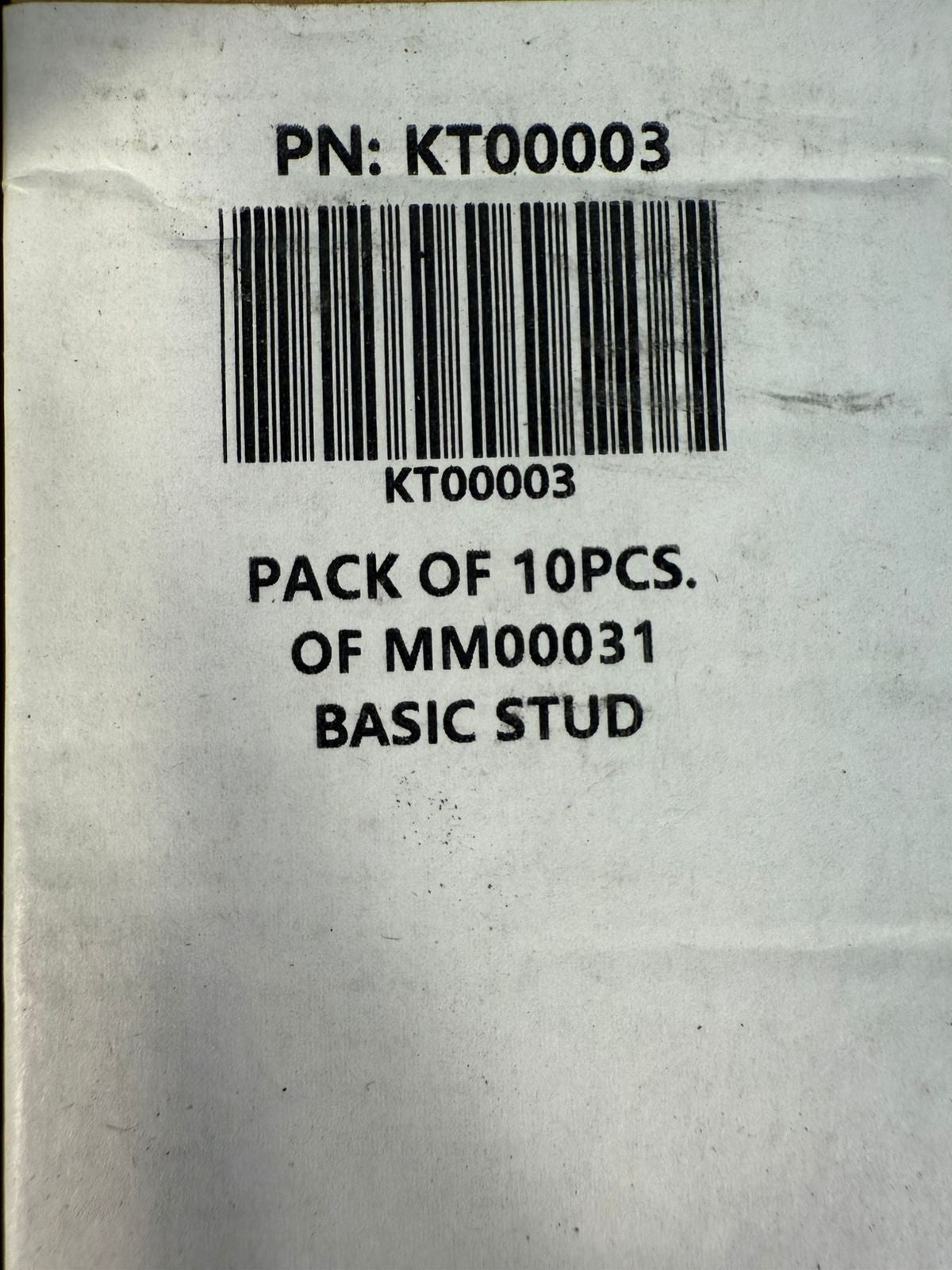 Kt00003 Pack Of 10Pcs. Of MM00031 Basic Stud  (7.2.2)