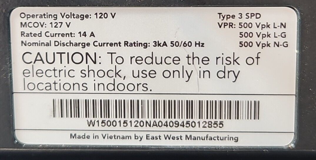 Innovolt  W1500-15-120 Surge Protector 14 A 120 V                       (BIN411)