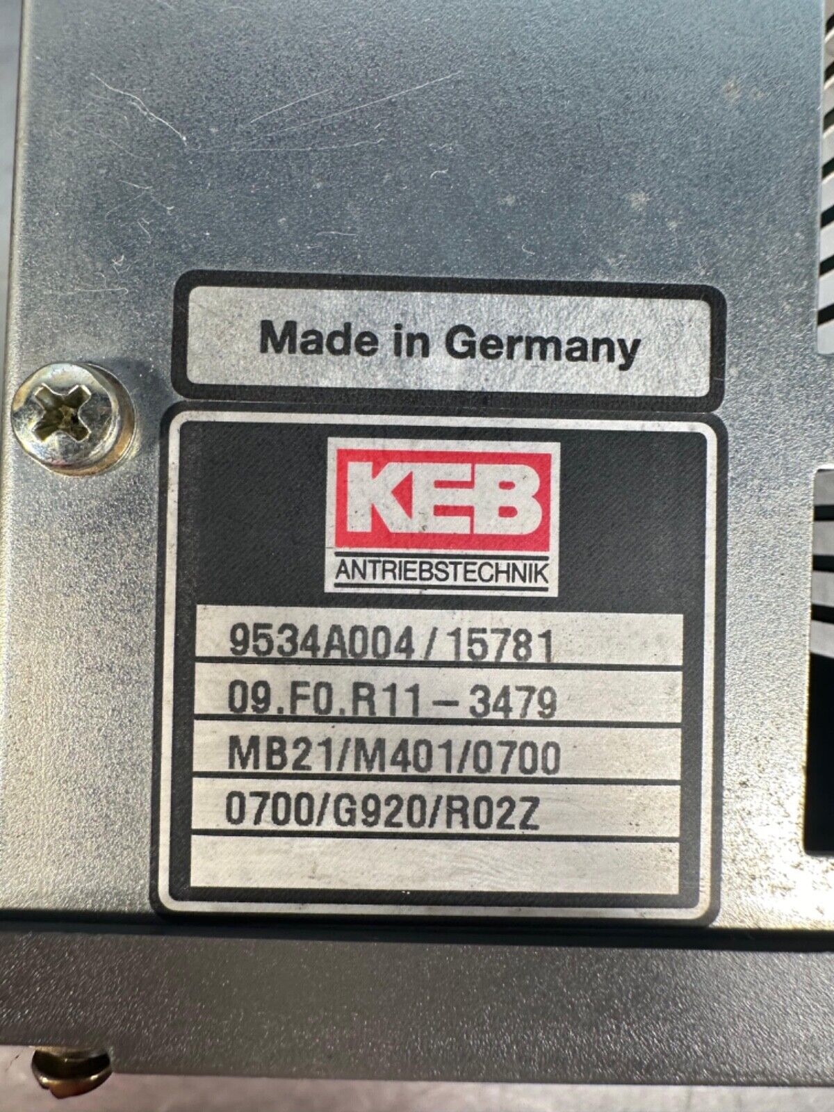 KEB 09-F0R11-3479 / Ser. 9534A004 (1E-25)