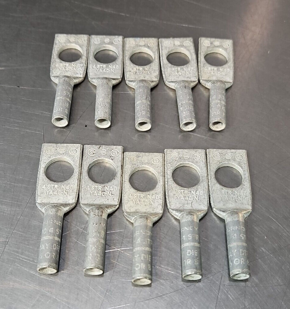Burndy N404STRCU Copper Compression Lug Lot of 10                        Loc4D31