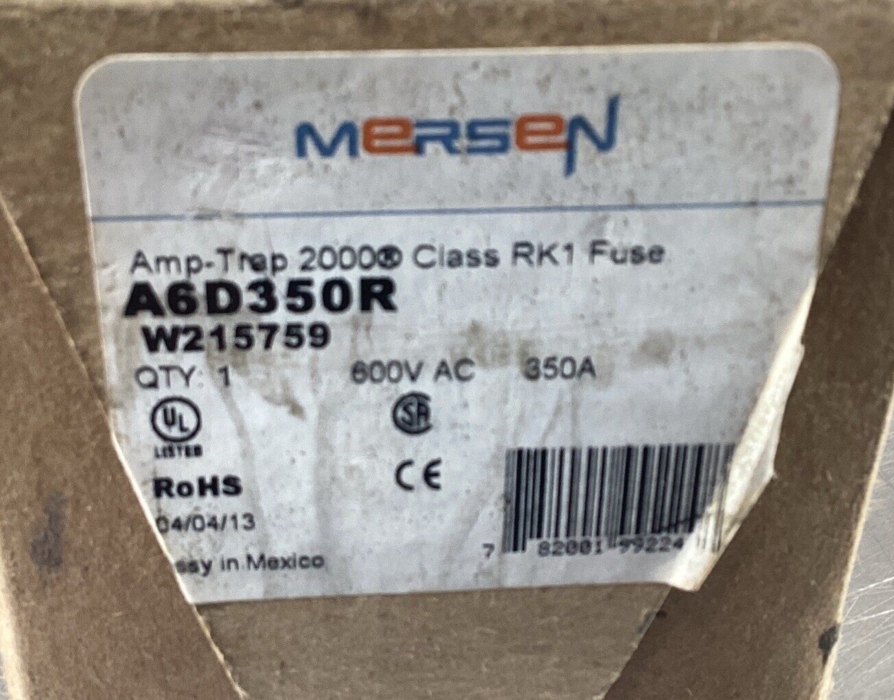 FERRAZ SHAWMUT MERSEN  A6D350R  350A 600V AMP-TRAP 2000 FUSE     4B-27