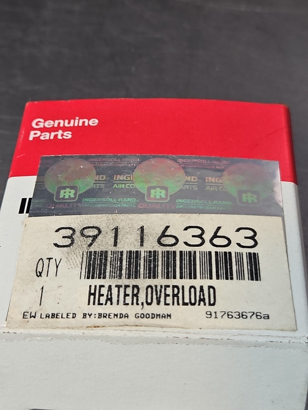 Ingersoll Rand 39116363 Heater Overload                                 (BIN453)