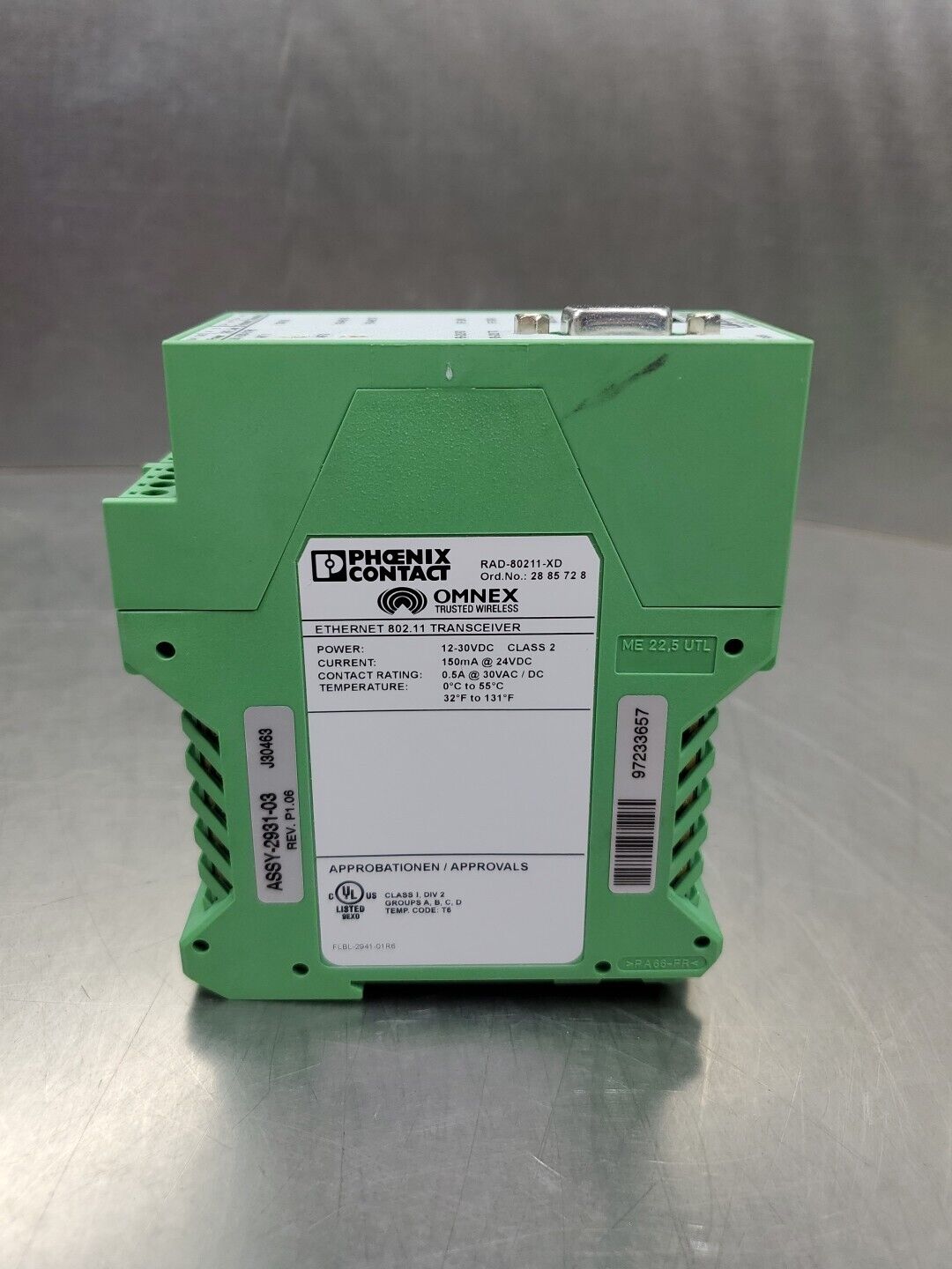 Phoenix Contact RAD-80211-XD Ethernet 802.11 Transceiver.                  3D-24