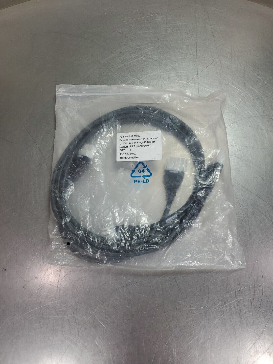 Carlisle P/N:032.71000 10’ Extension Wire Harness, 4P Plug + 4P Socket.     5D-3