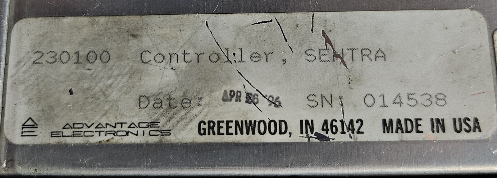 Advantage Electronics 230100 Sentra Controller                          (BIN512)