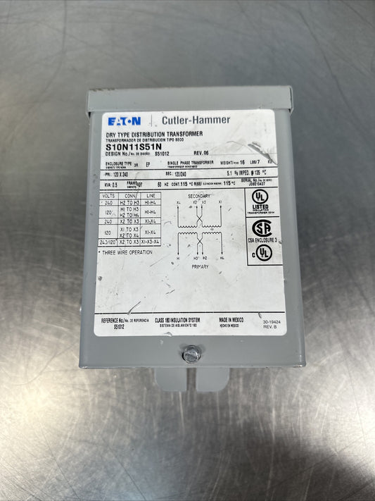 Eaton low-voltage Dry-type Distribuition Transformer #S10N11S51N - (BIN-1.4.2)