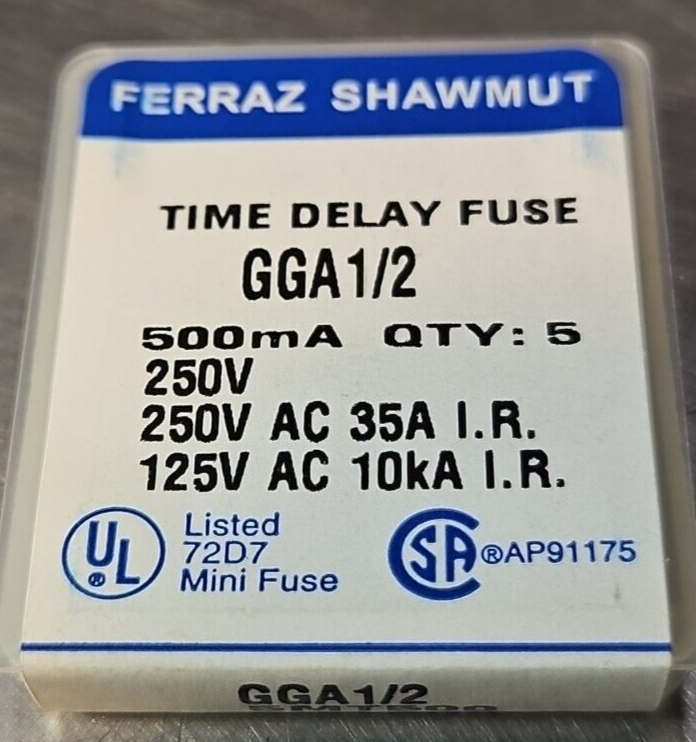 Ferraz Shawmut GGA1/2 Time Delay Fuse 250V  (LOT OF 64)                  loc4D26