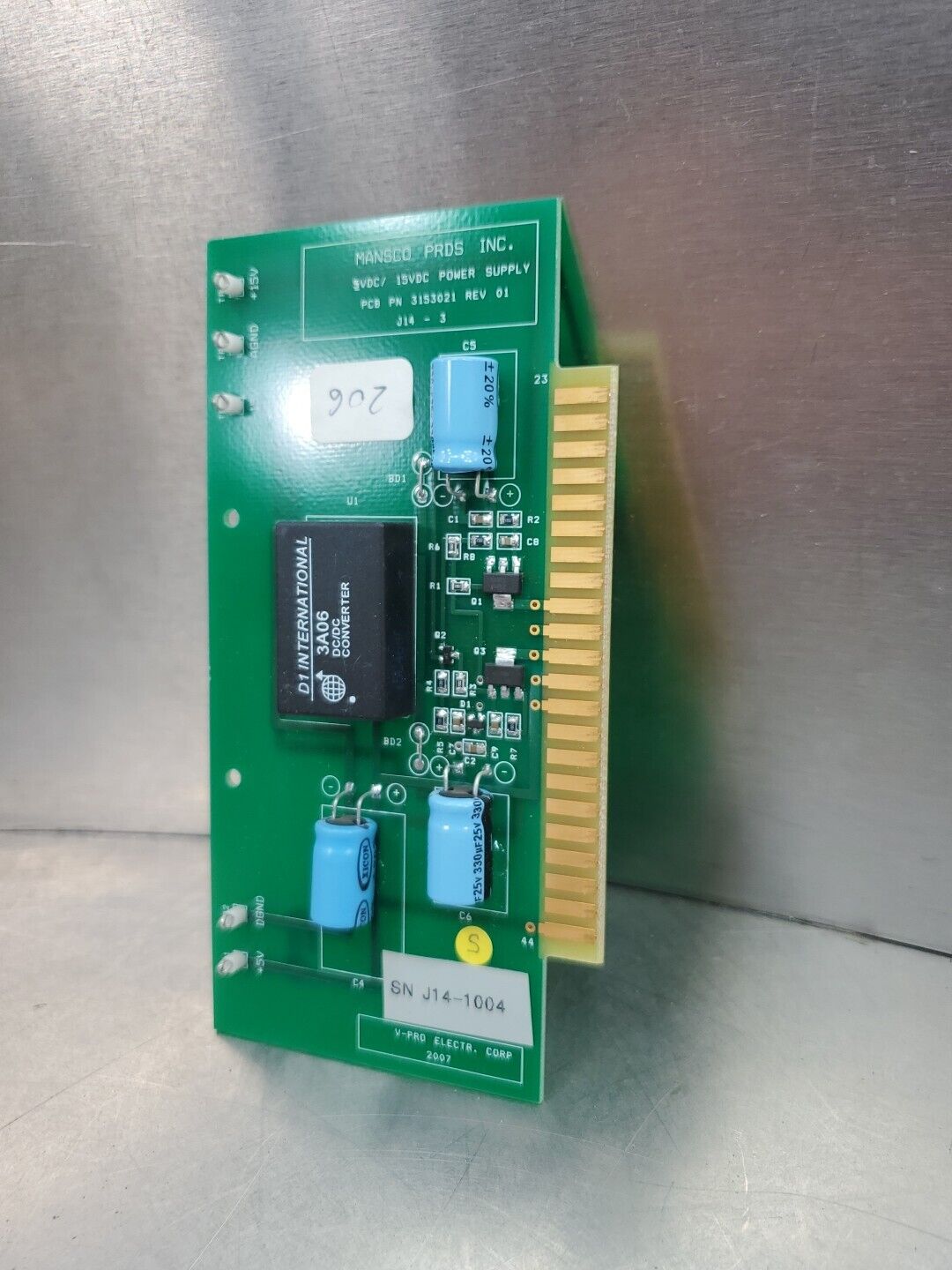 Mansco 3153021 Rev. 01 Power Supply Circuit Board.                          3E-8