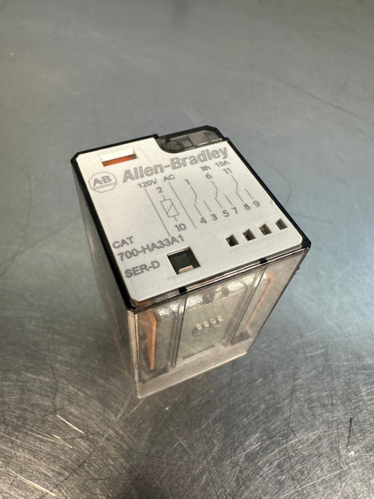 Allen Bradley 700-HA33A1 Relay Series D 120V AC (4C-27)
