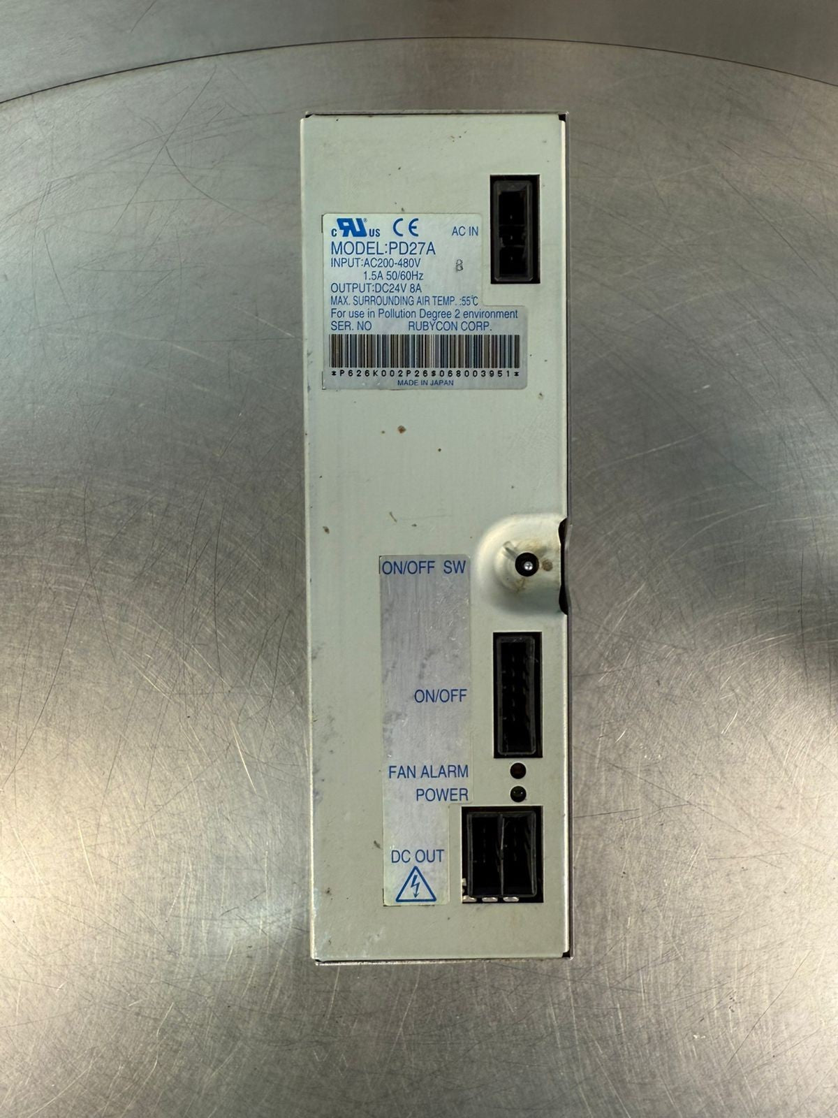 Rubycon Power Supply PD27A Inp. AC200-480V 1.5A 50/60 Ou: DC24V 8A (8.3.1)