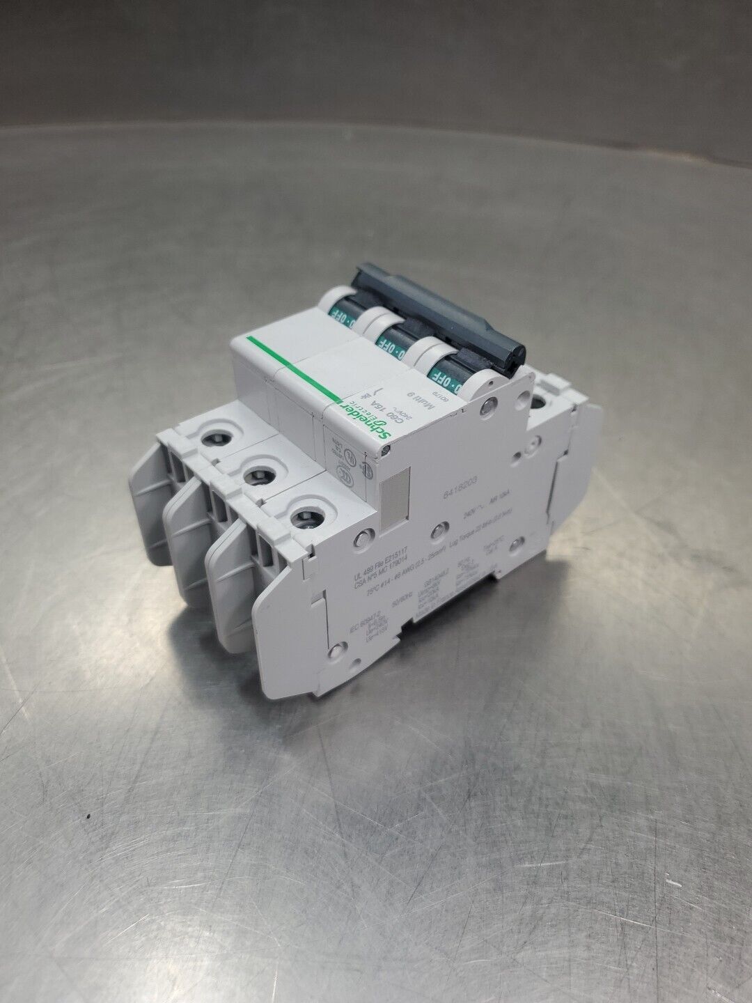 Schneider Electric 60179 (C60 15A) Circuit Breaker, 15A 3P 240V.         4A-33/2