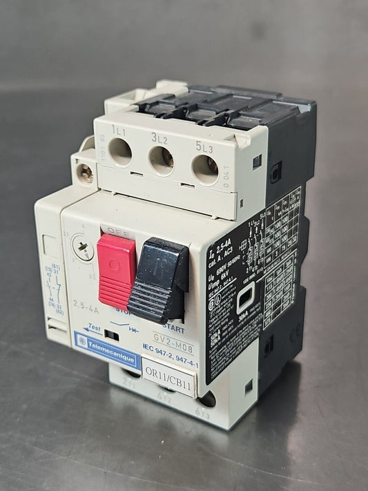 Telemecanique GV2-M08 Motor Starter W/ GV2AN11 Auxiliary Contact         loc4D13