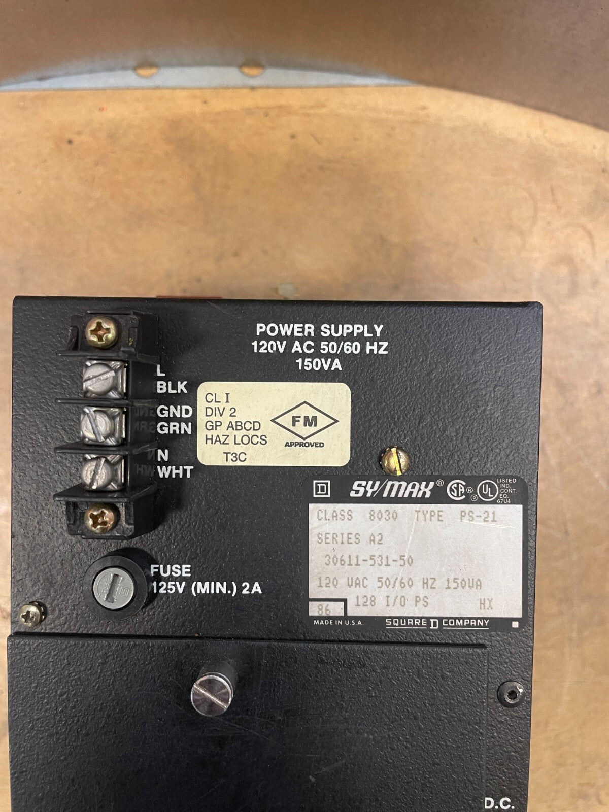 Symax 8030-PS-21 Series A Black 120 VAC 50/60 HZ 5 VDC Output Power Supply