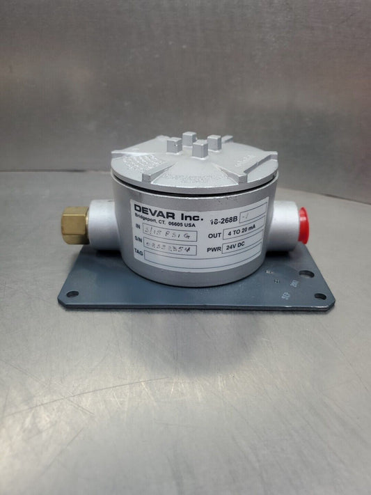 DEVAR 18-268B-1 TRANSMITTER, 3/15 PSI, 24 VDC, 4 TO 20 mA OUT.              6D-3