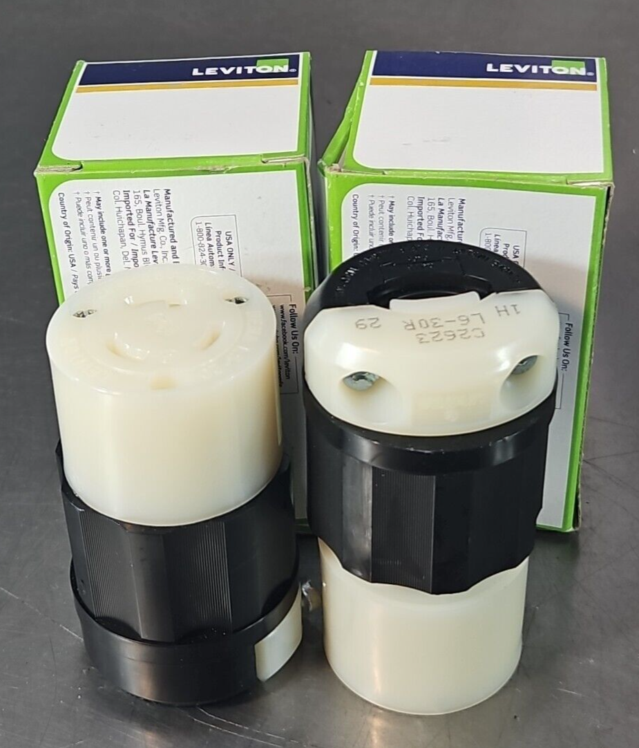 Leviton 2313 Connector 2 Pole 3 Wire  20A 125V L5-20R (LOT OF 2)         loc4A12