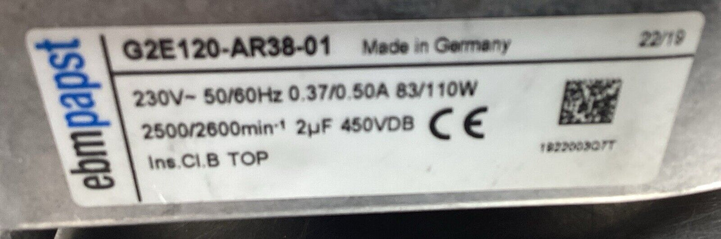 EBMPAPST  G2E120-AR38-01  230VAC 83/110W 0.37/0.50A Centrifugal Fan       6E-20