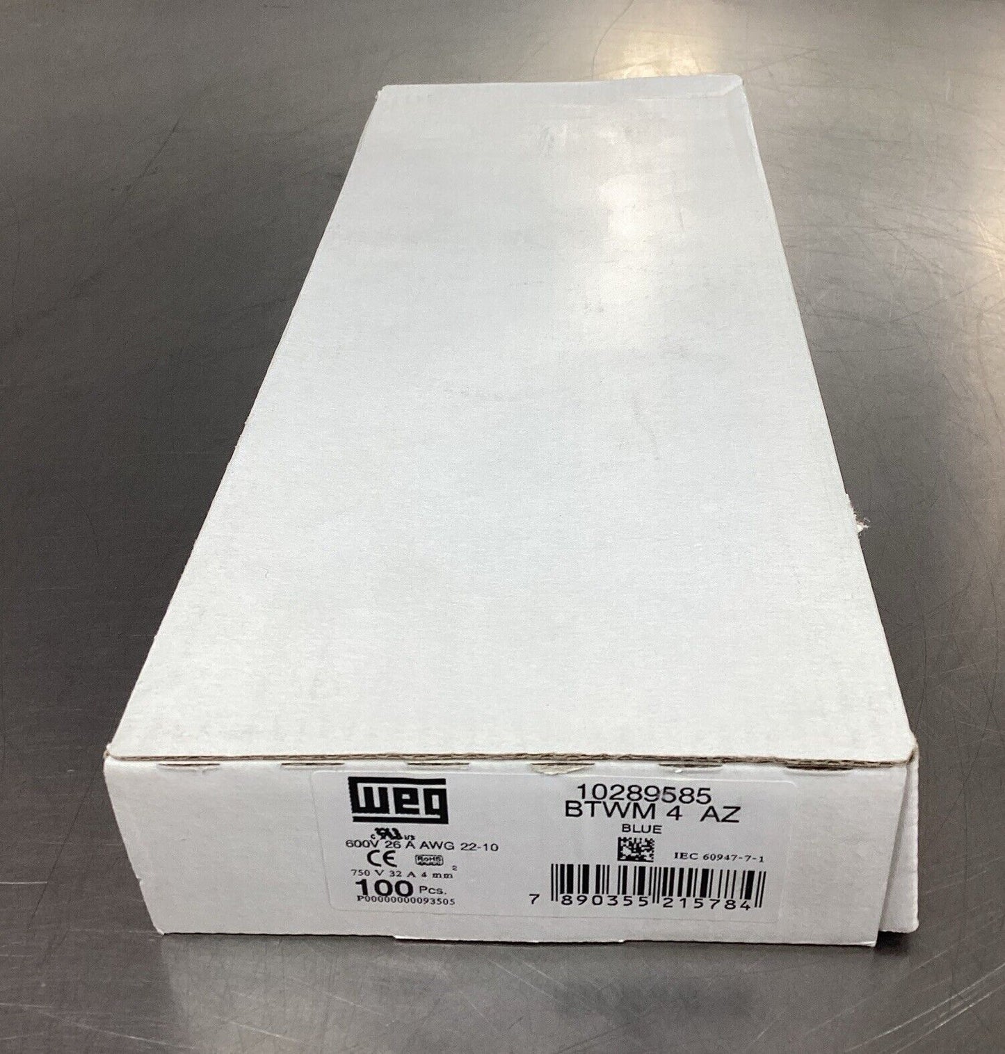 WEG  10289585  TERMINAL BLOCK  BTWM 4  AZ  BLUE (box of 100)      4C-29