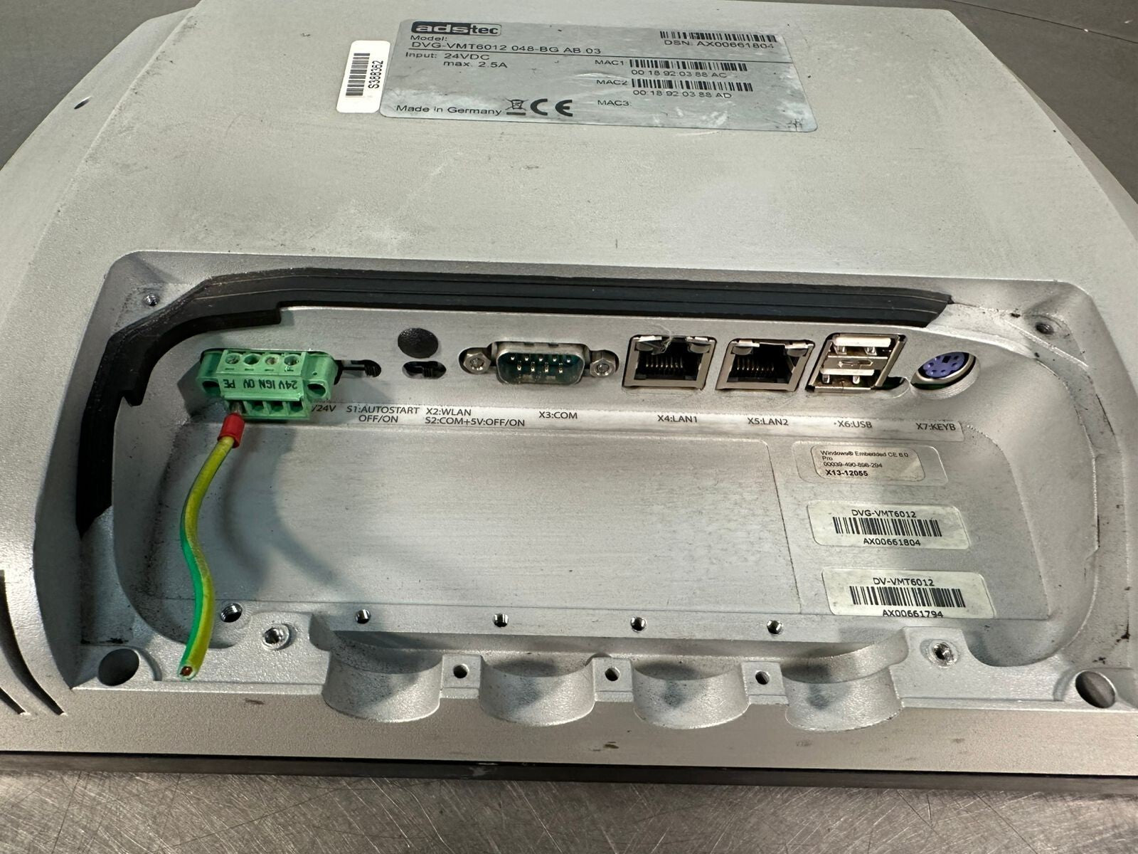 AdsTec DVG-VMT6012 Digital Display Screen Ind.  Comp 24VDC 2.5Amp (10.5.5)