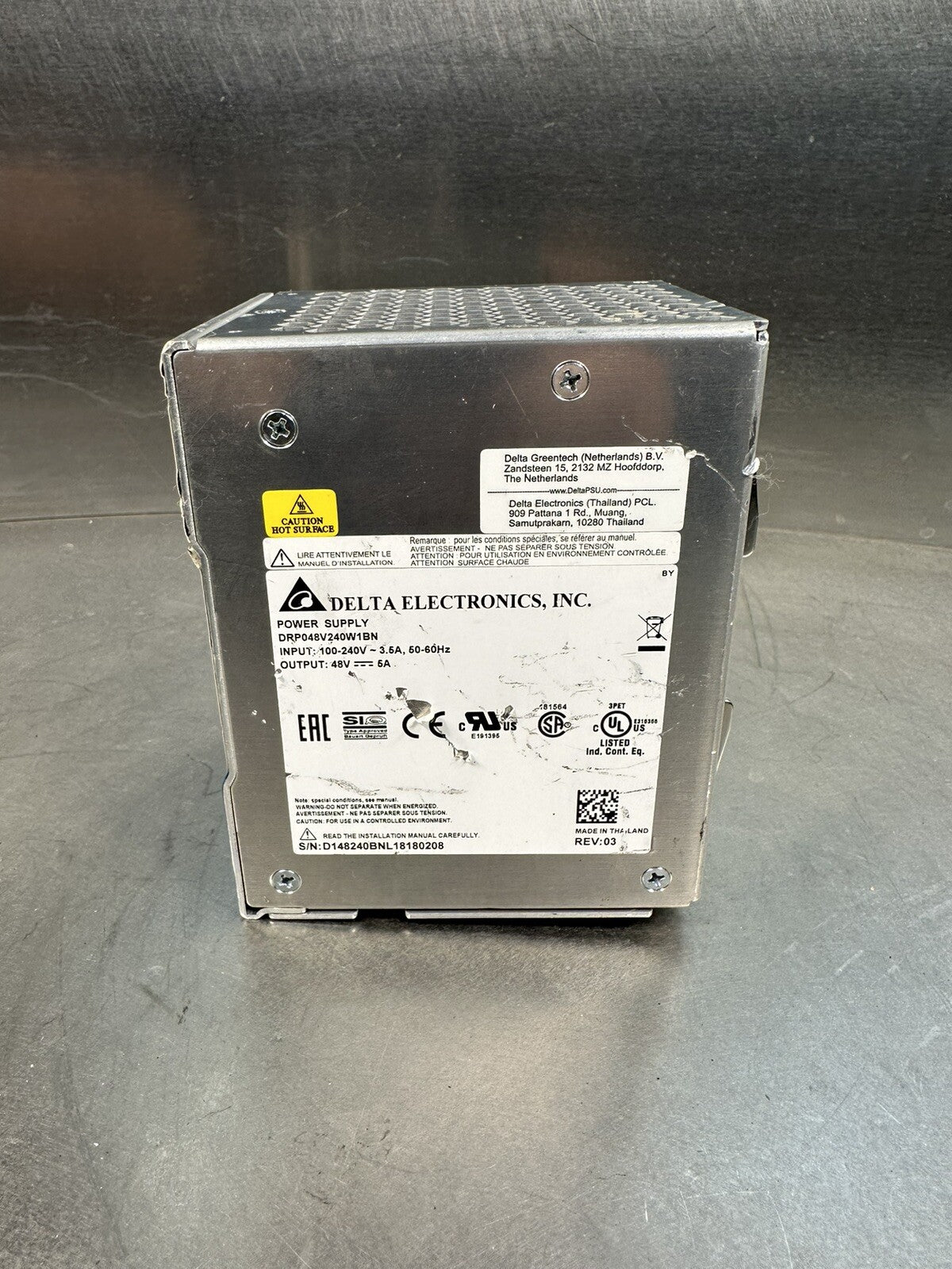 DRP048V240W1BN Delta Electronics  48VDC 240W 5A Power Supply (BIN-1.1.1)