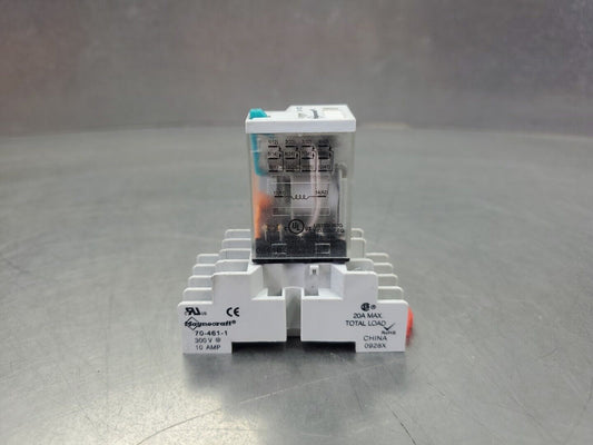 Magnecraft 782XDX2M4L-24D Relay w/ Magnecraft 70-461-1 Base.               4D-33