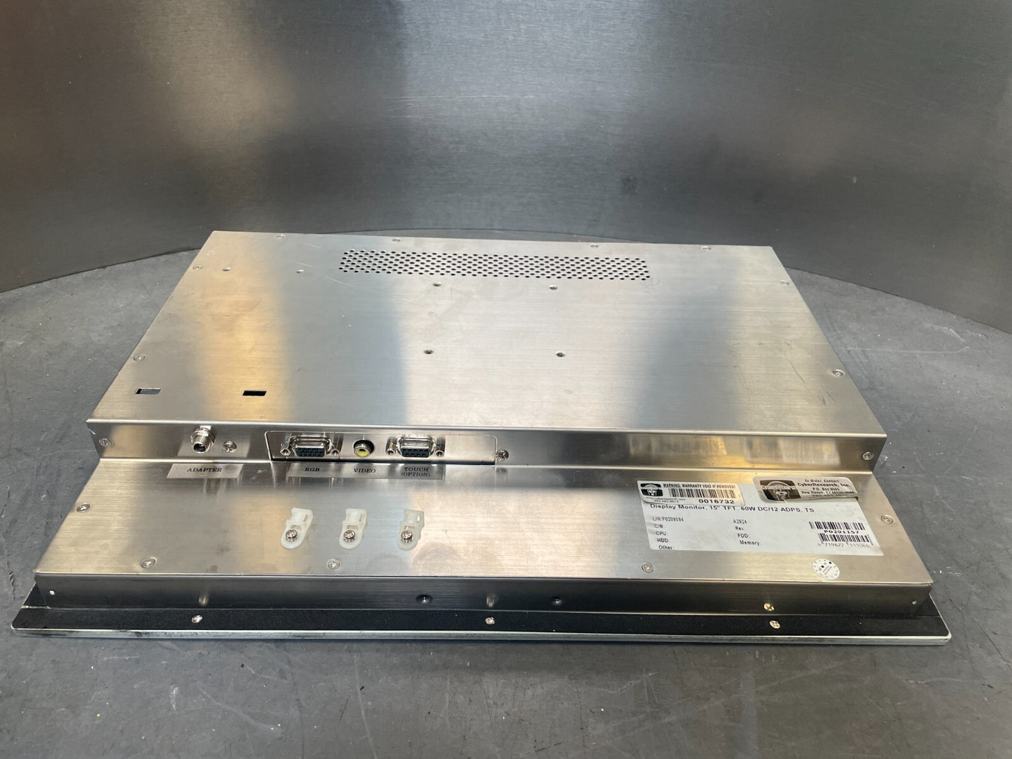 CyberResearch White 15-Inch 60-Watt 12-Volt DC LCD Screen Display Monitor