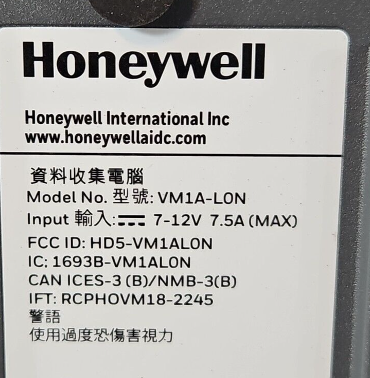 Honeywell Thor VM1A-L0N-1A1A20F Android Vehicle Mounted Computer.       (BIN411)