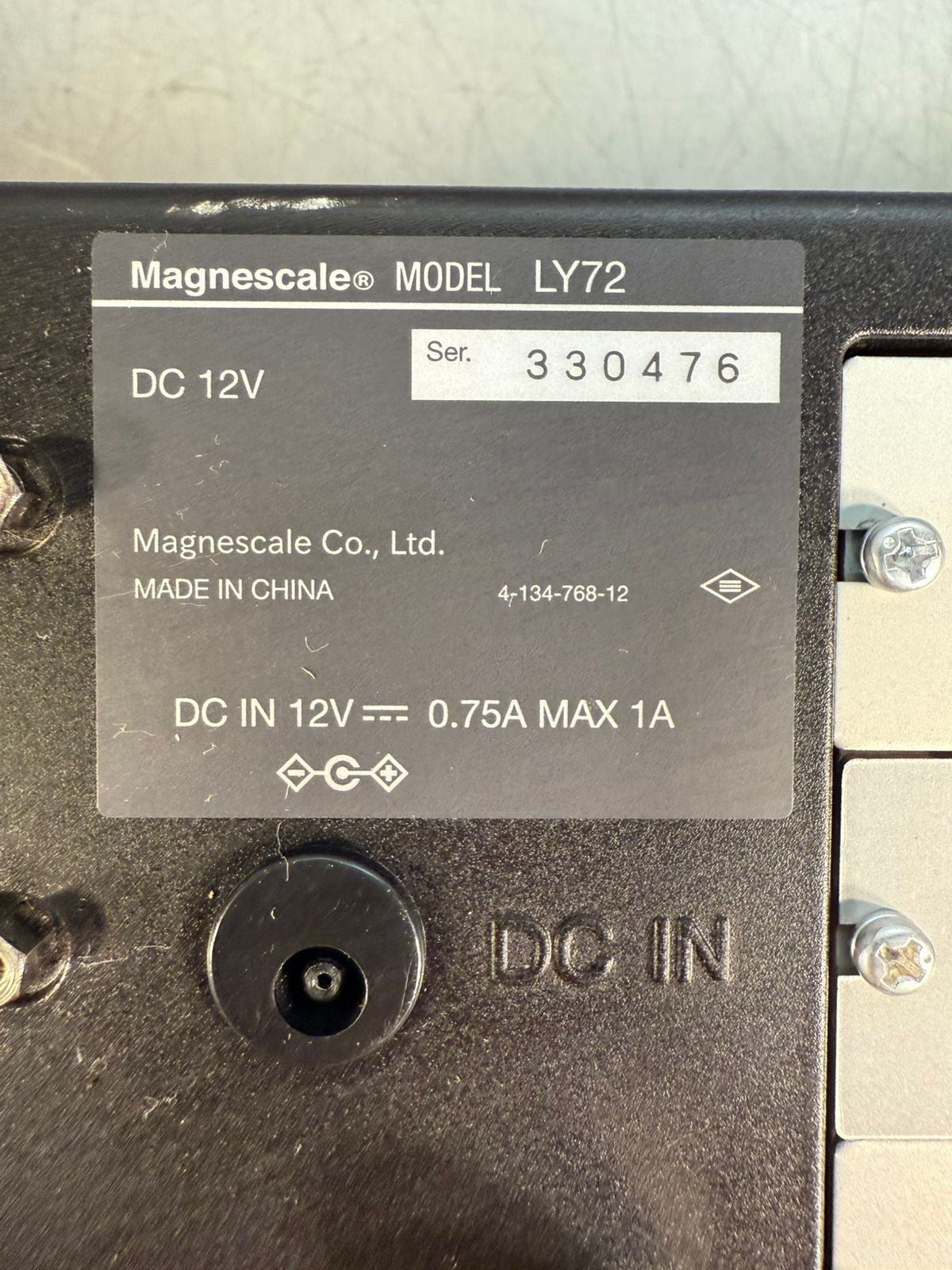 Magnescale LY72  12VDC 0.75A MAX 1A                                (3.4.5)
