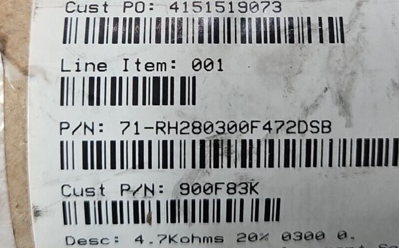 Mouser Electronics 71-RH280300F472DSB Linear Displacement Sensors       (BIN435)