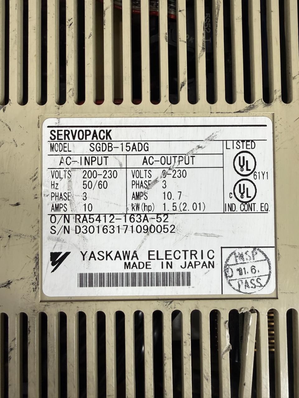 Yaskawa SGDB-15ADG Servopack Drive                                (10.5.3)