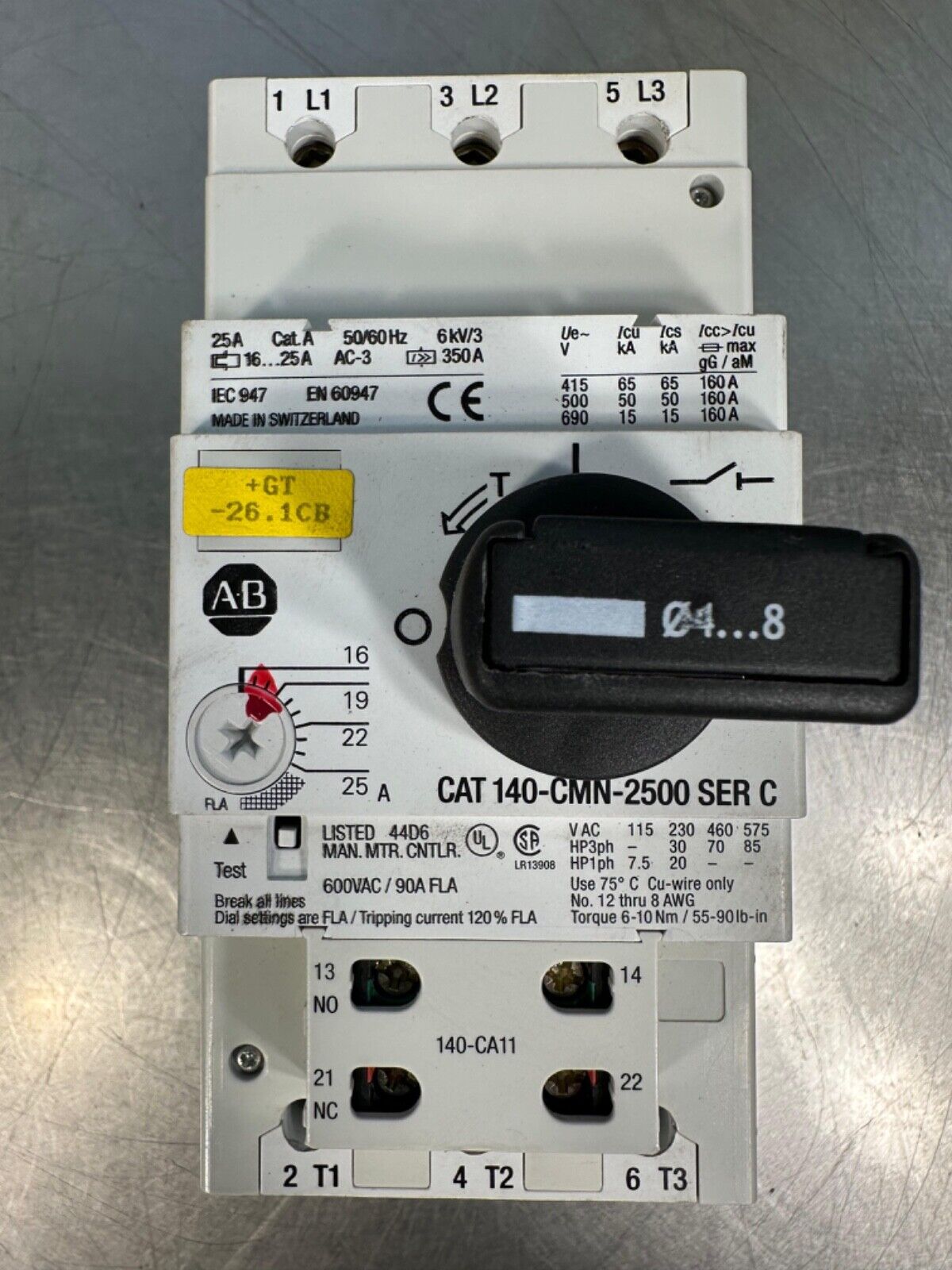 Allen Bradley 140-CMN-2500 Ser. C Motor Protector Circuit Breaker (4B-29)