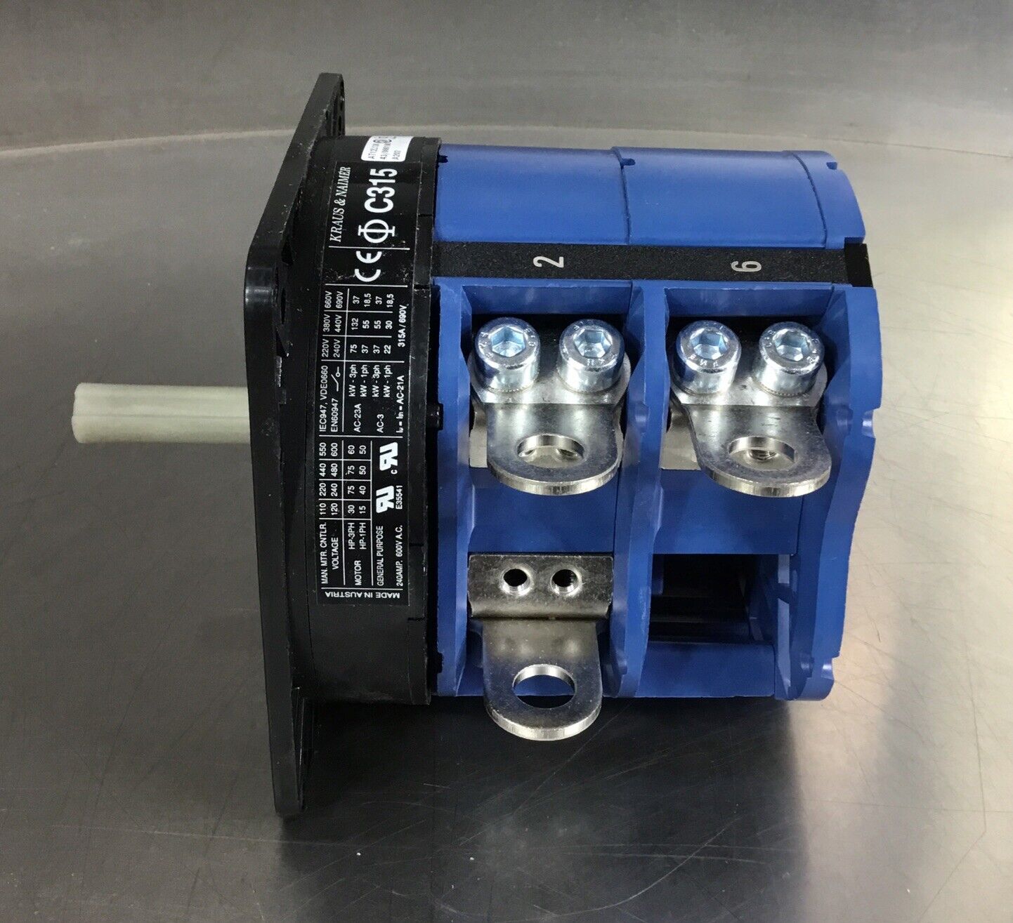 Kraus & Naimer C315 On/Off Control Switch, 3P, 600VAC, 240A, NEW in Box   4B-26