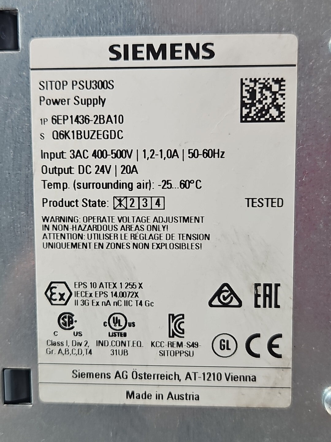 Siemens 6EP1333-2BA20 Sitop PSU100S Power Supply                        (BIN743)