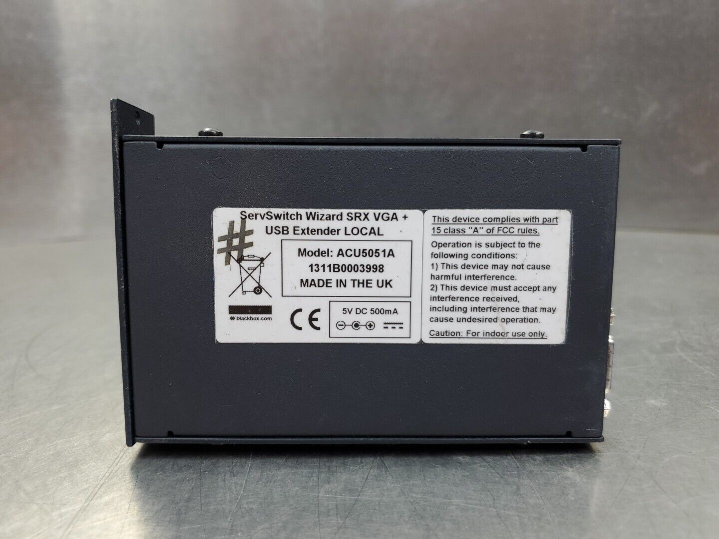 BLACKBOX ACU5051A SERVSWITCH Wizard SRX VGA + USB Extender Loc Unit.        3D-7