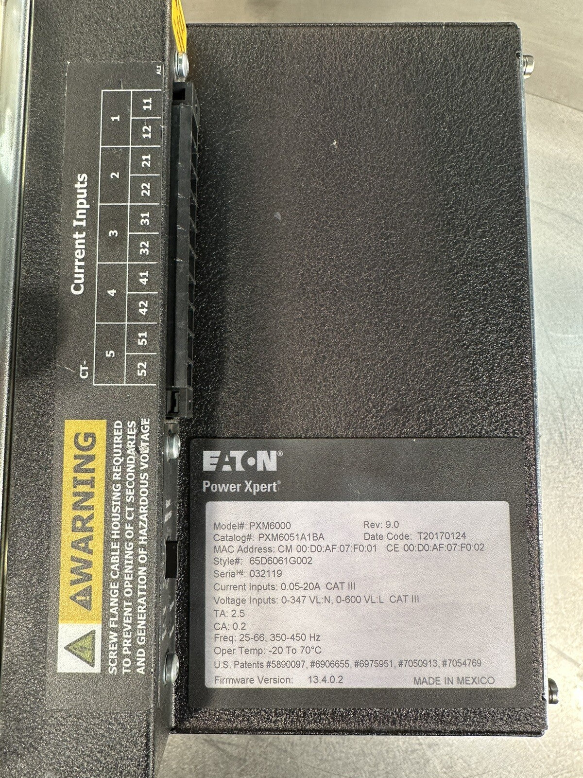 Eaton PXM6051A1BA Power Xpert Meter 6000, (BIN-1.1.5)