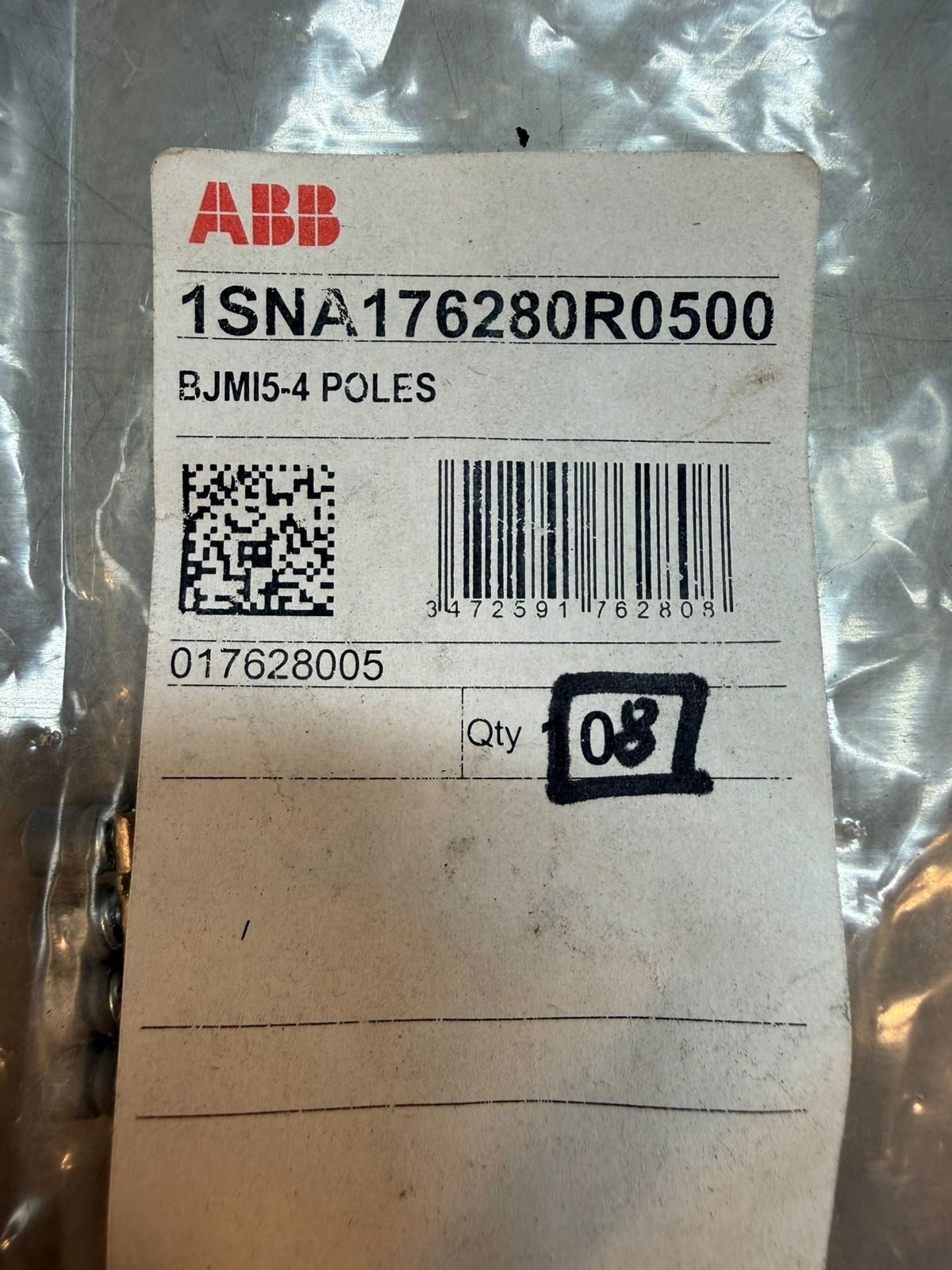Abb 1SNA176280R0500 Terminal Blocks, BJMI5-4 Poles Pack  of 8      (7.3.2)