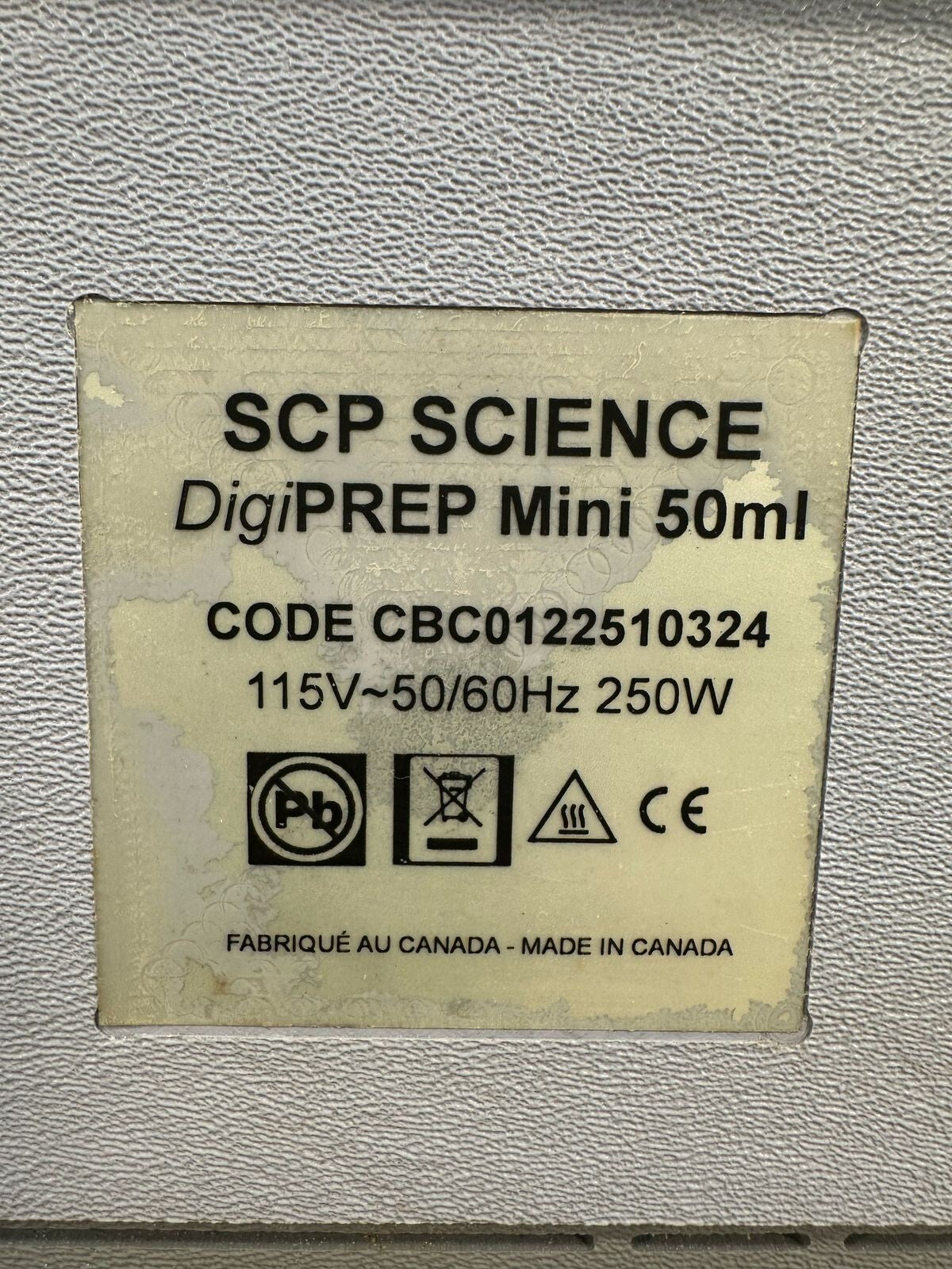 cp Science Digi Prep mini  CBC0122510324 115V~50/60HZ        (7.6.3)