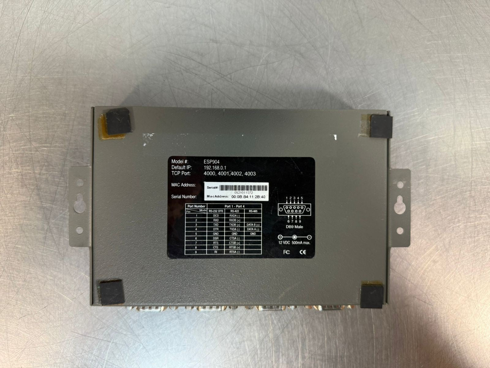 B&b Elec ESP904 4 Port V-Link Tcp Port 4000 4001 4002 4003 (9.3.5)