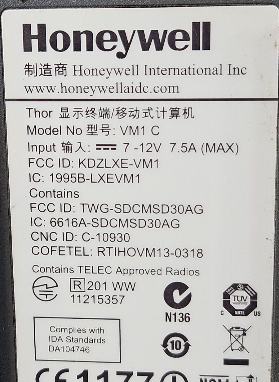 Honeywell Thor VM1C1A1AUS0AA Android Vehicle Mounted Computer           (BIN415)