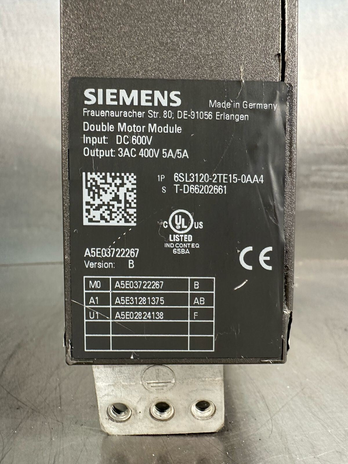 Siemens Sinamics 6SL3120-2TE15-0AA4             (8.4.1)