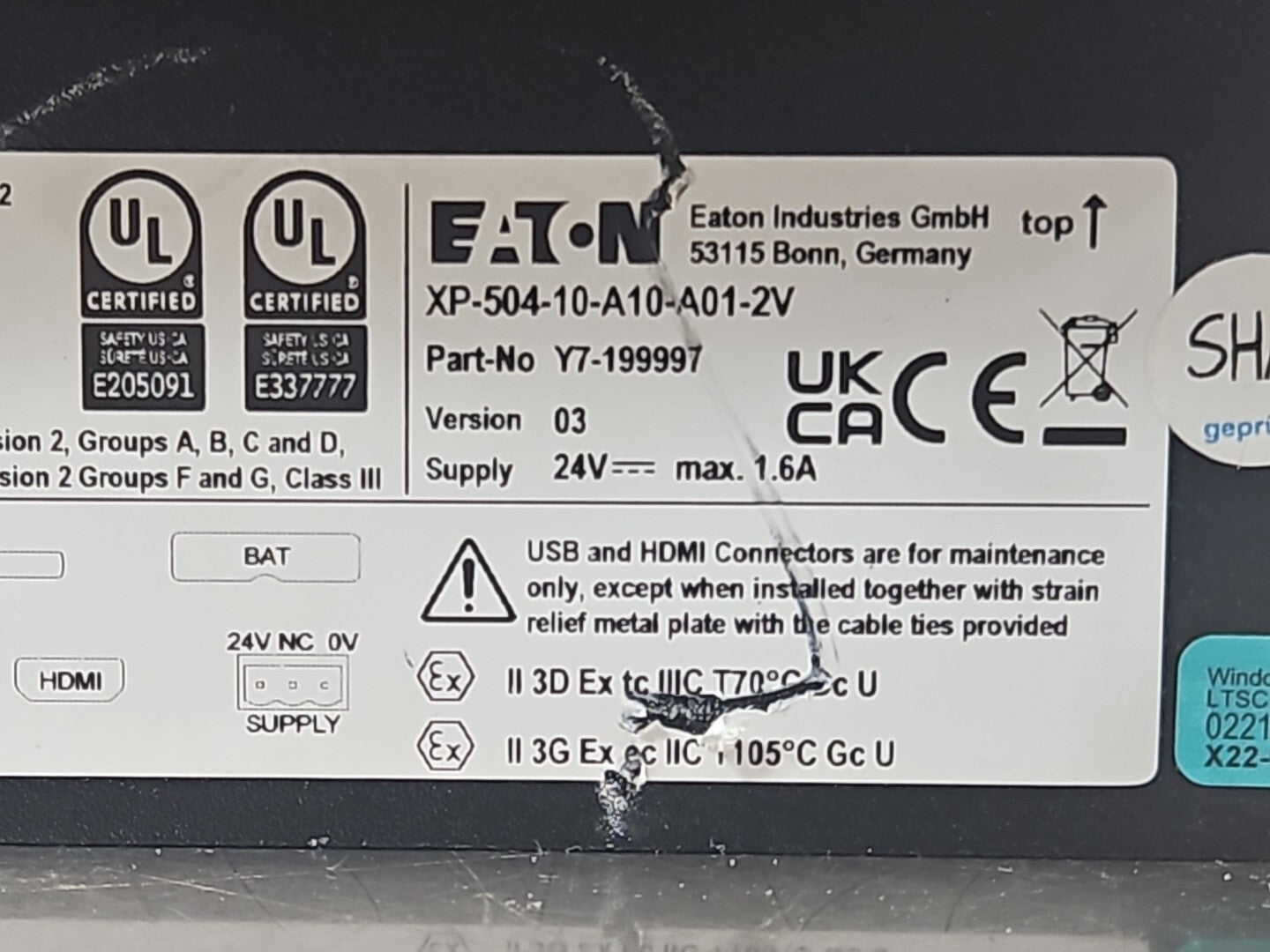 Eaton XP-504-10-A10-A10-2V Interface Panel                              (BIN544)