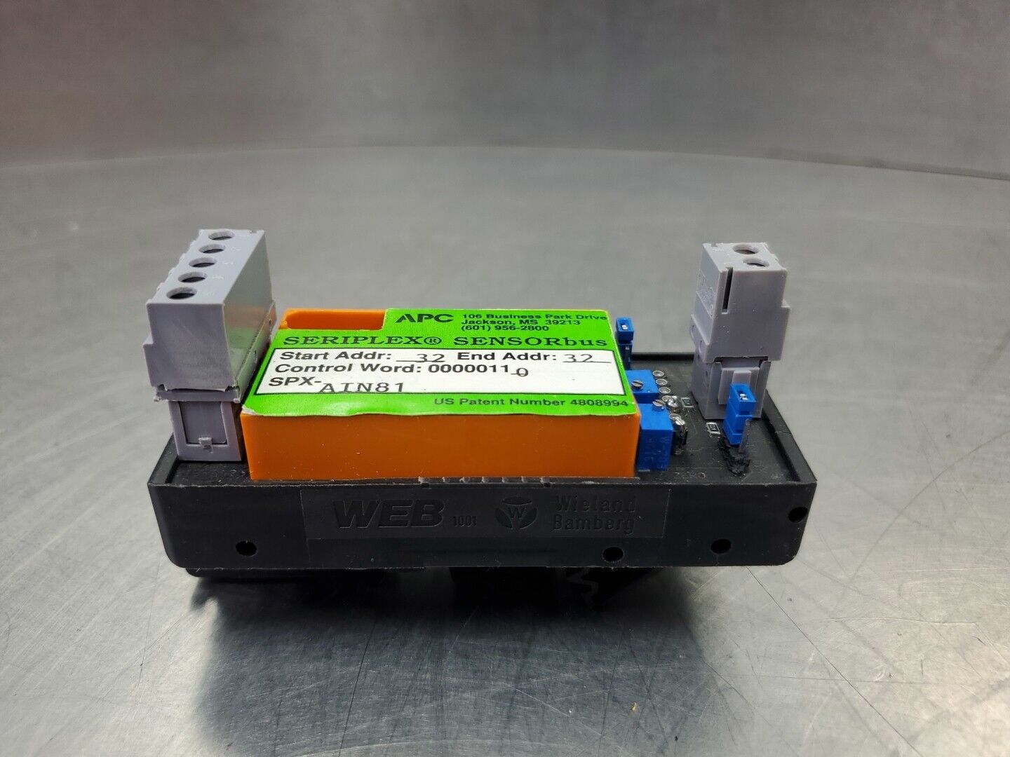 APC SPX-AIN81 SERIPLEX SENSORbus I/O Module Control Bus.                   4E-35
