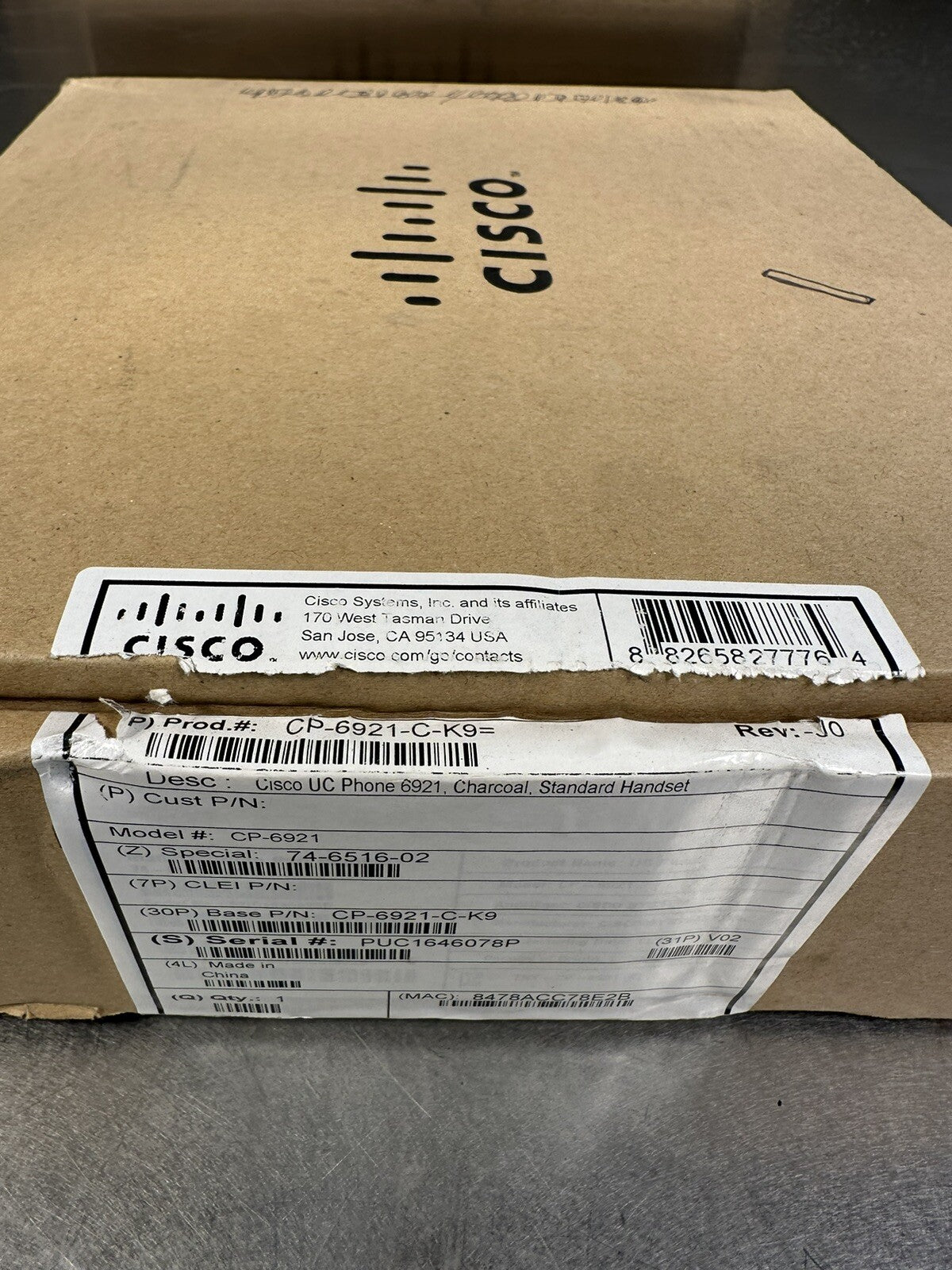 CISCO 6921 IP VOIP Phone CP-6921-C-K9 (BIN-1.2.1)