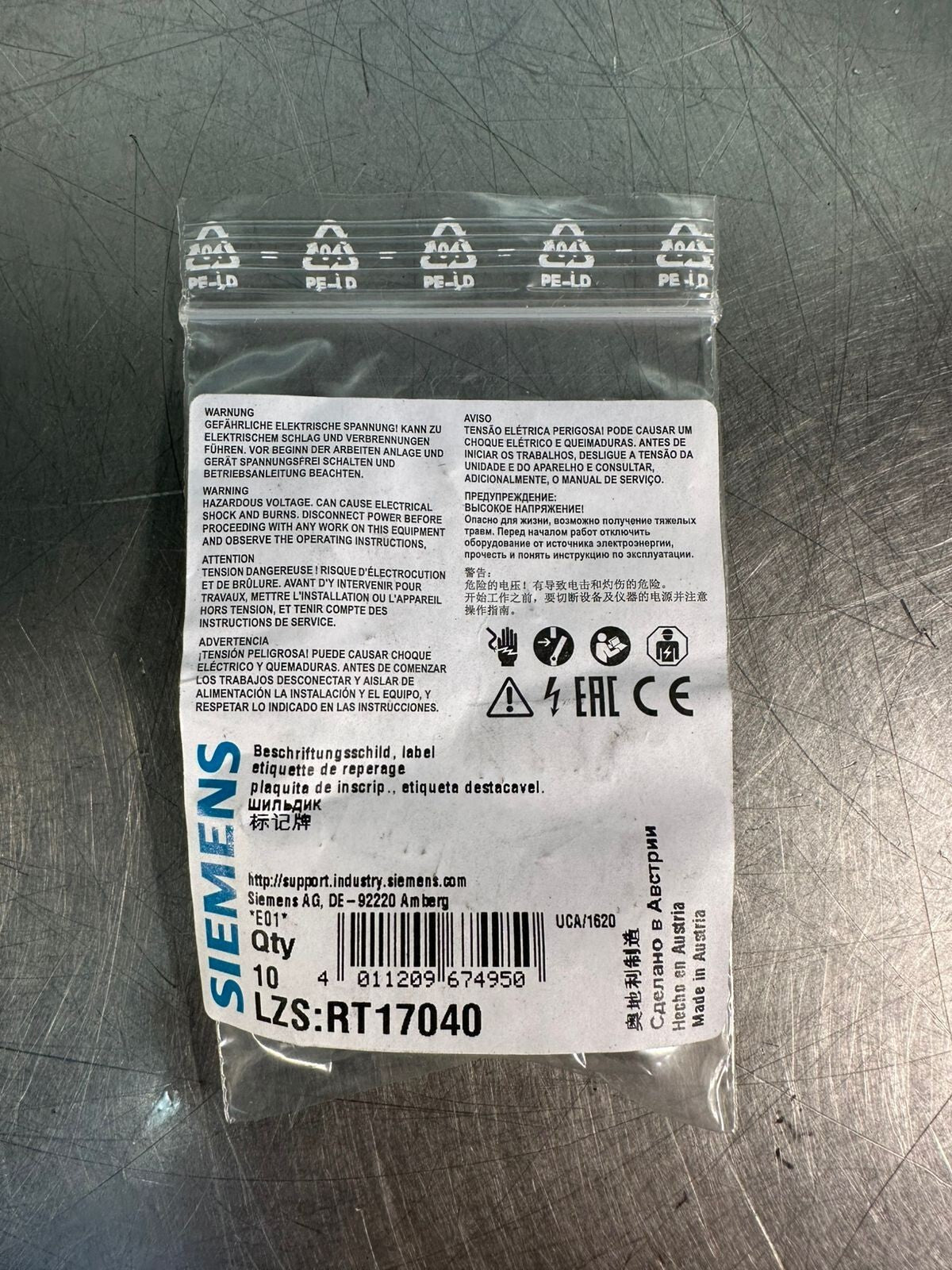 Siemens LZS:RT17040 Inscription Plate 10 un.                   (7.2.2)