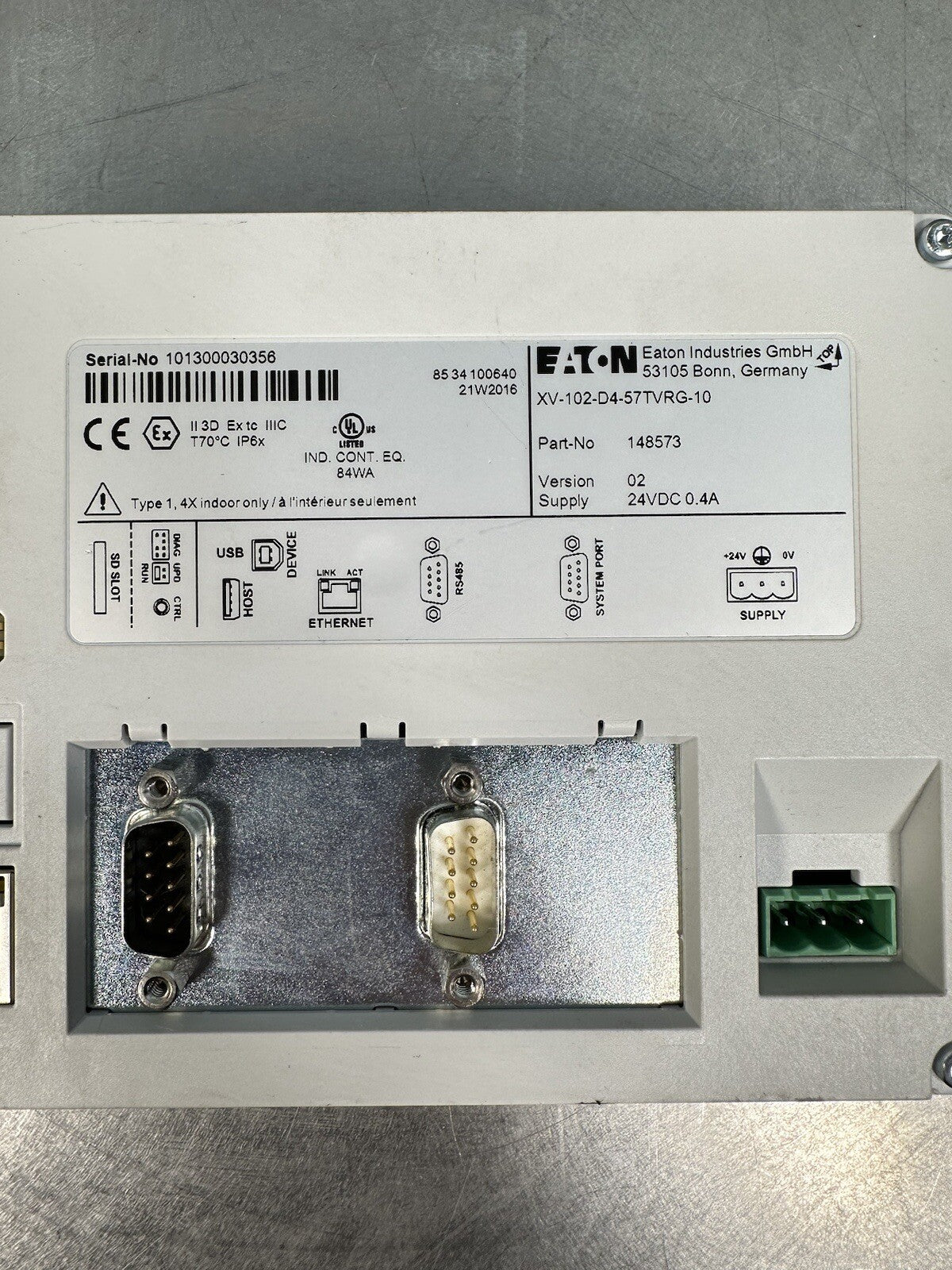EATON CORPORATION XV-102-D4-57TVRG-10 / XV102D457TVRG10    (BIN-1.5.3)
