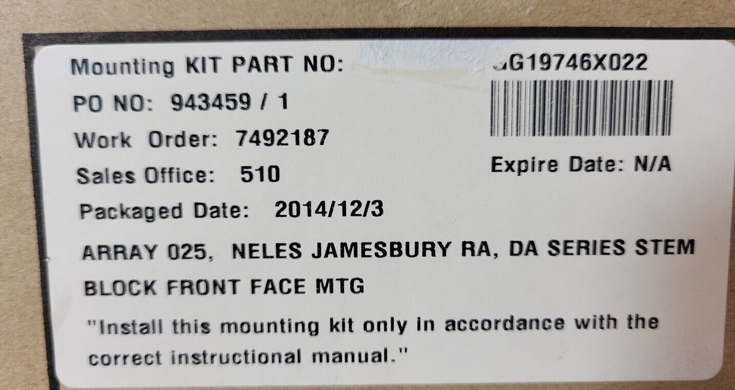 Emerson Fisher GG19746X022 mounting kit                        Loc4D30